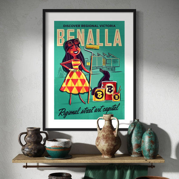 Benalla Print Teal