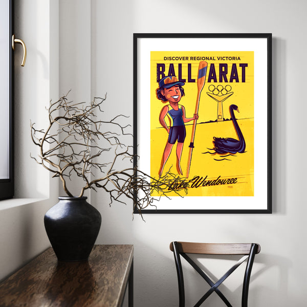 Ballarat Rowing Man Yellow Purple