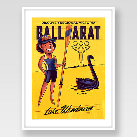 Ballarat Rowing Man Yellow Purple