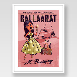 Ballarat Mt Buninyong Print Pink